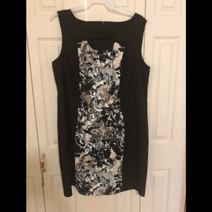 Black and Cream Sheath Dress